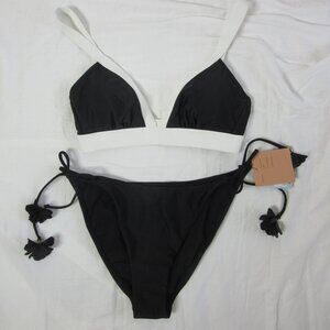 Shade & Shore 2 piece bikini Black and White Size Small and Medium NWT